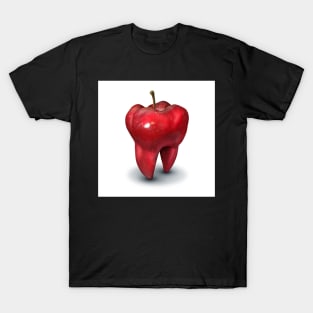 Dentist Dental Health Concept as an apple shaped as a molar tooth T-Shirt